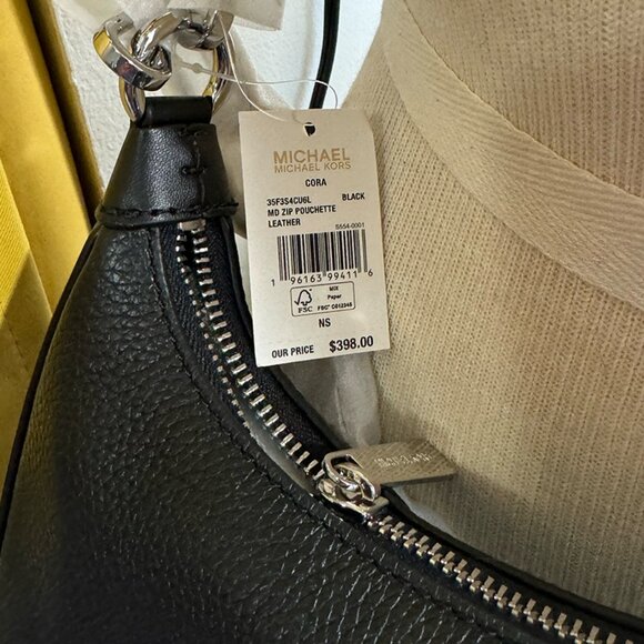 Michael Kors Cora Medium Pebbled Leather Shoulder Bag - Picture 11 of 11